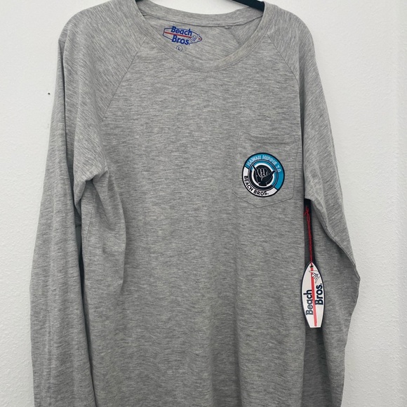 Beach Bros Long Sleeve Gray Tee SZ L - Picture 1 of 4